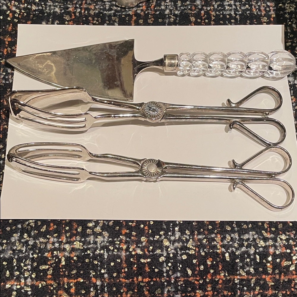 Vintage Regal Silver Tongs and Mikasa Cake Server